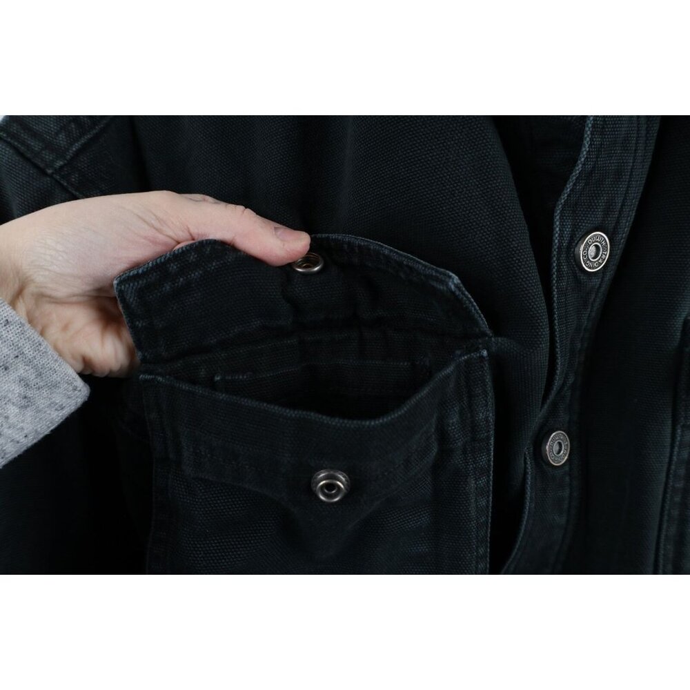 Duluth Trading Co Mens Large Distressed Fleece Lined Canvas Button Shirt Jacket - Picture 10 of 16